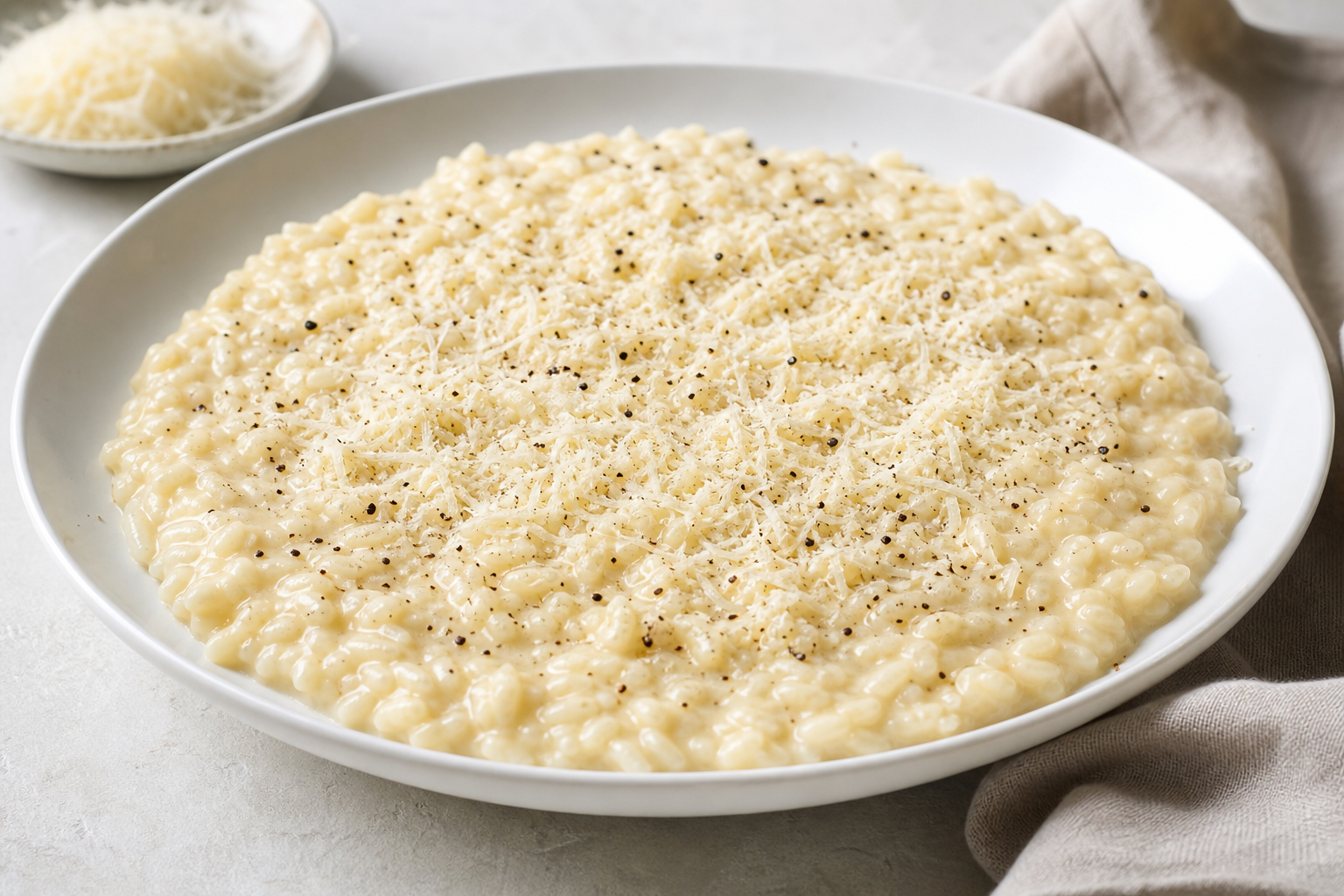 Creamy risotto finished with cheese