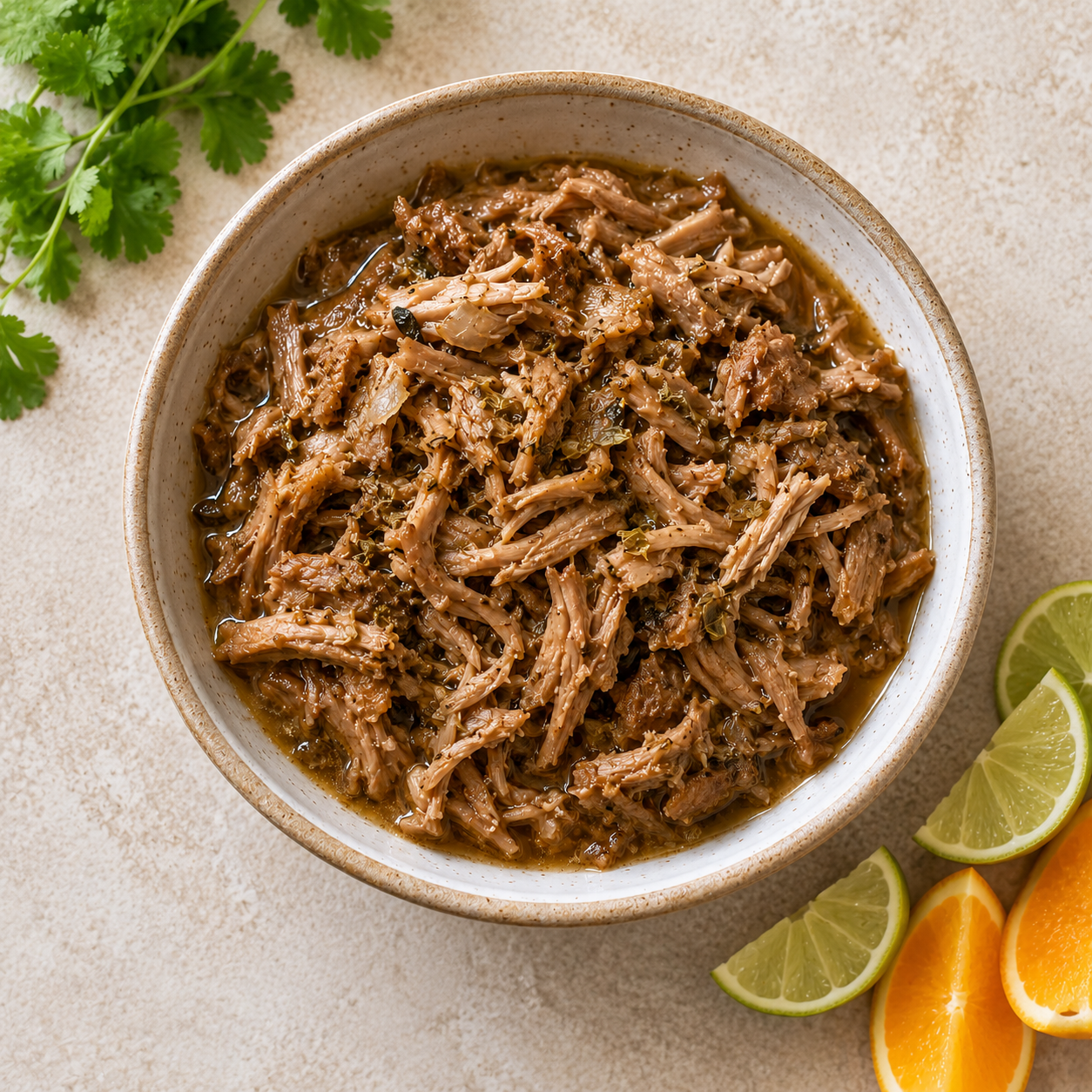 Crispy, golden carnitas with tender shredded pork