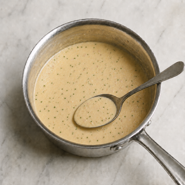 A creamy whole-grain mustard sauce